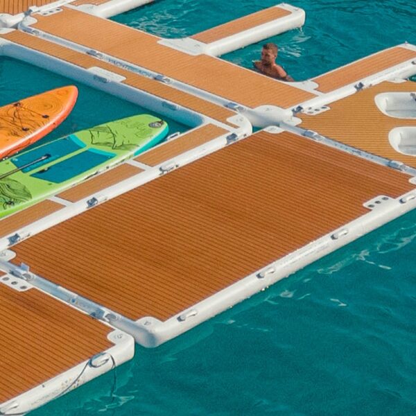 Plateforme gonflable bateau Yachtbeach 4.10 Premium Teak – Image 4