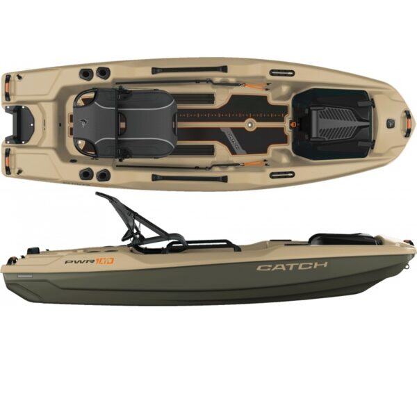 Kayak de pêche Pelican Catch PWR 100 Khaki – Image 2